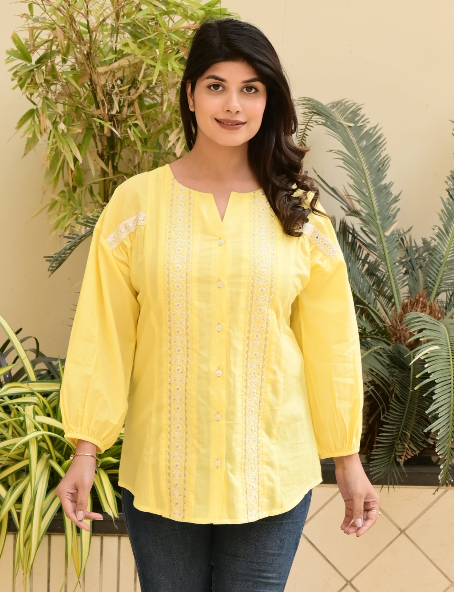 FUBAR Casual Embroidered Women Top