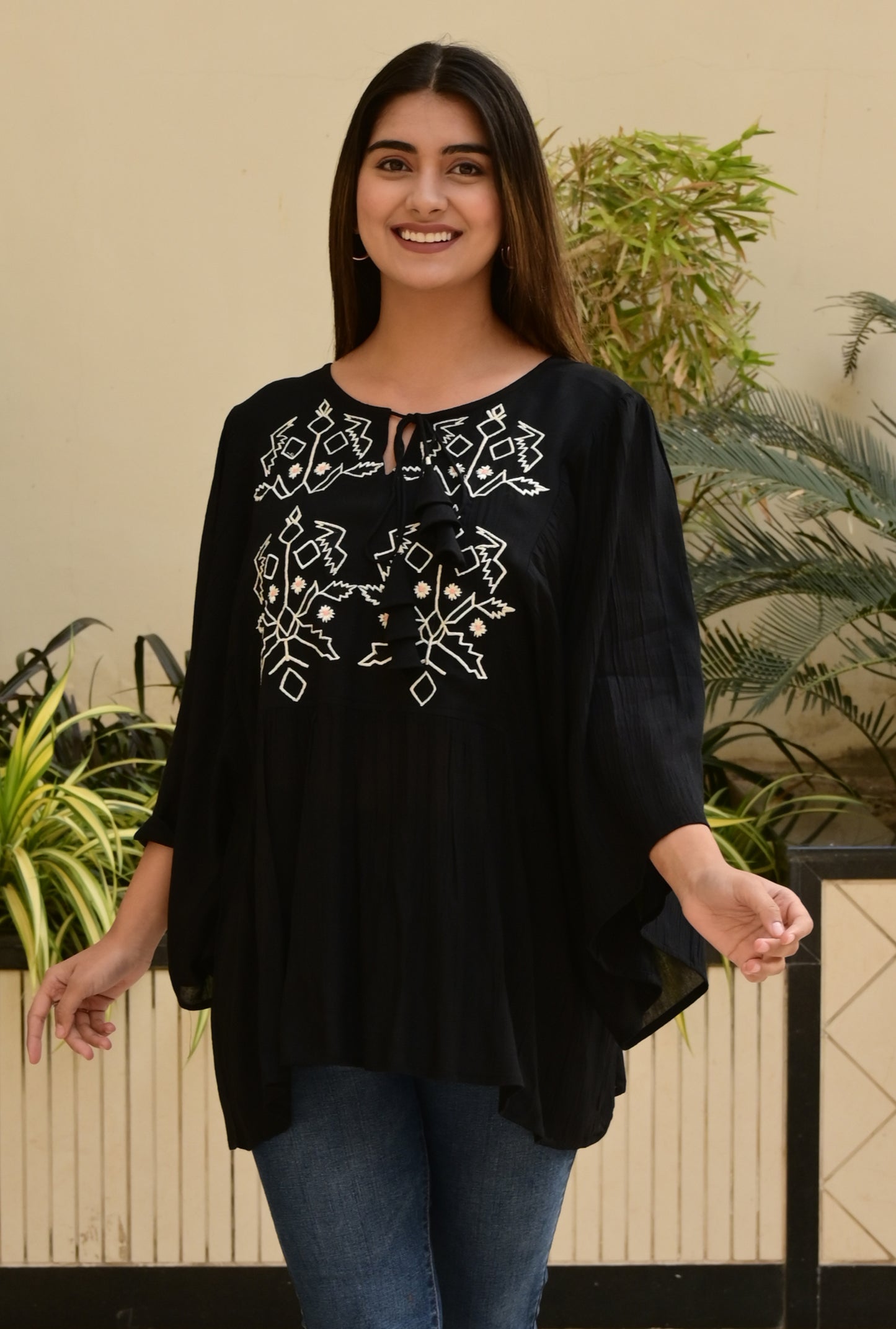 FUBAR Casual Embroidered Women Top
