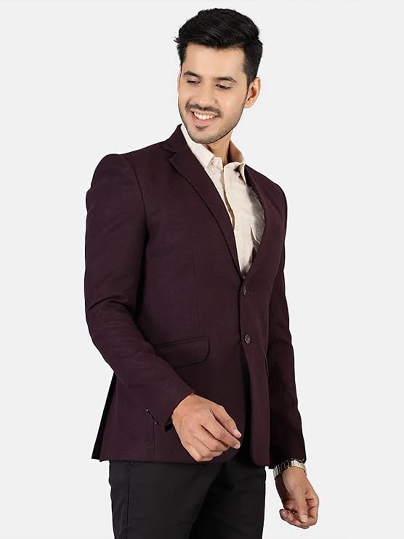 Solid Single Breasted Formal Blazer
