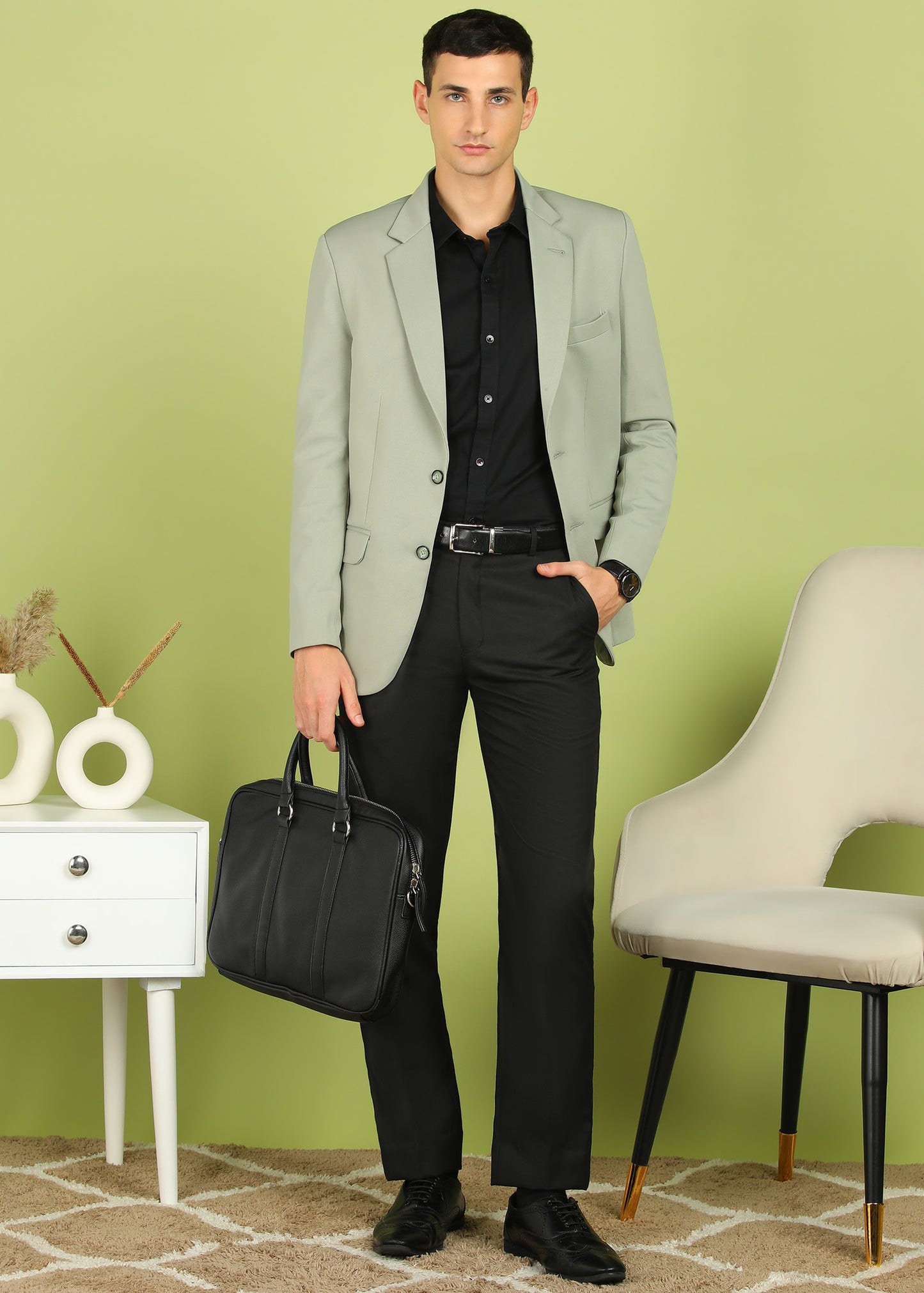 Solid Single Breasted Party Men Blazer