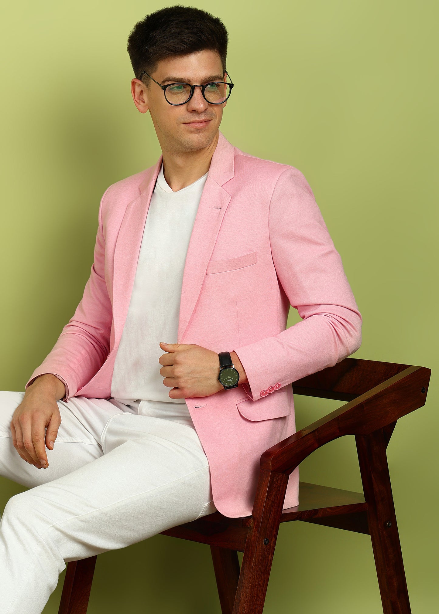 Solid Single Breasted Party Men Blazer
