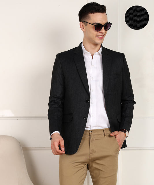 Solid Single Breasted Formal Men Blazer