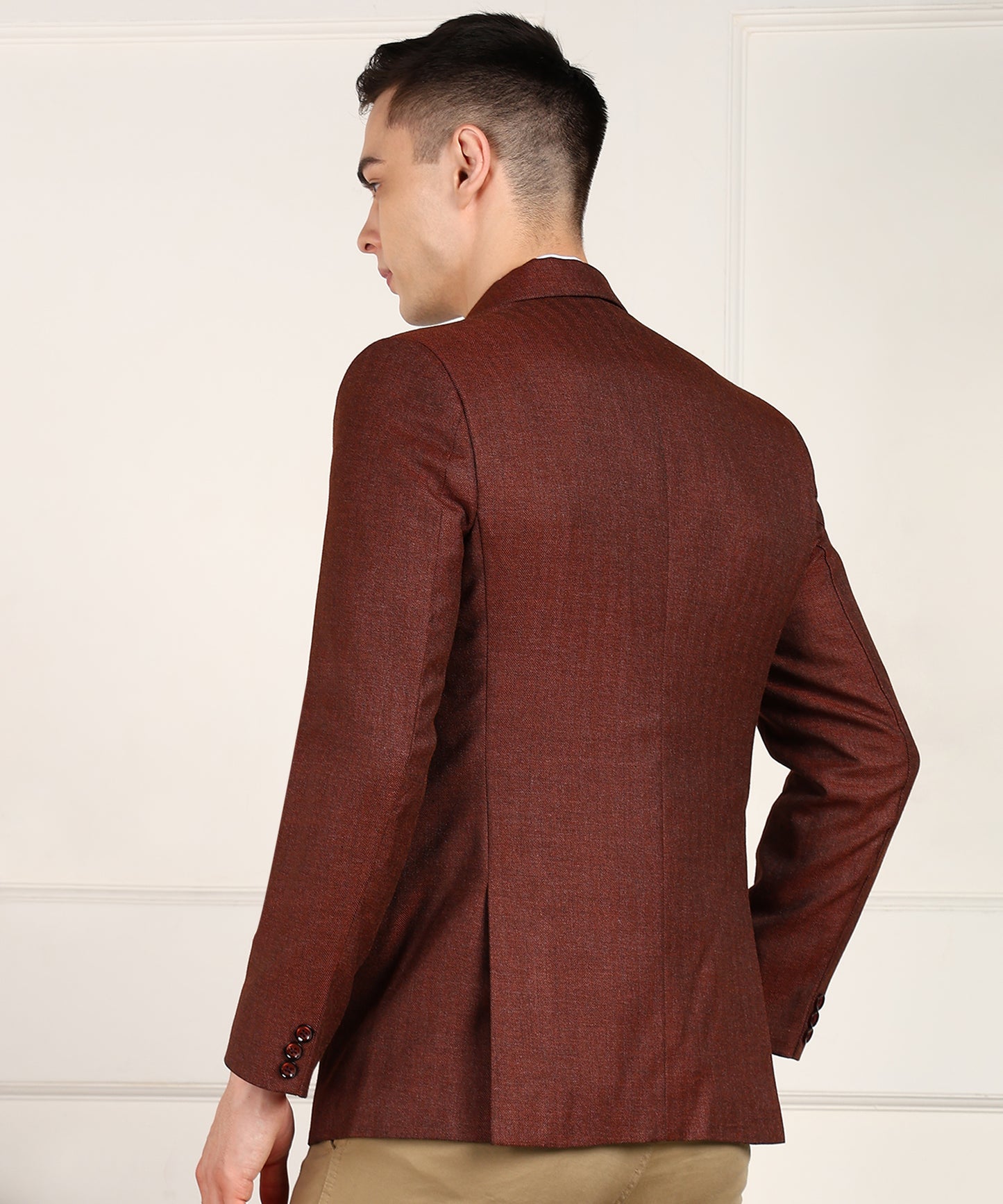 Solid Single Breasted Formal Men Blazer