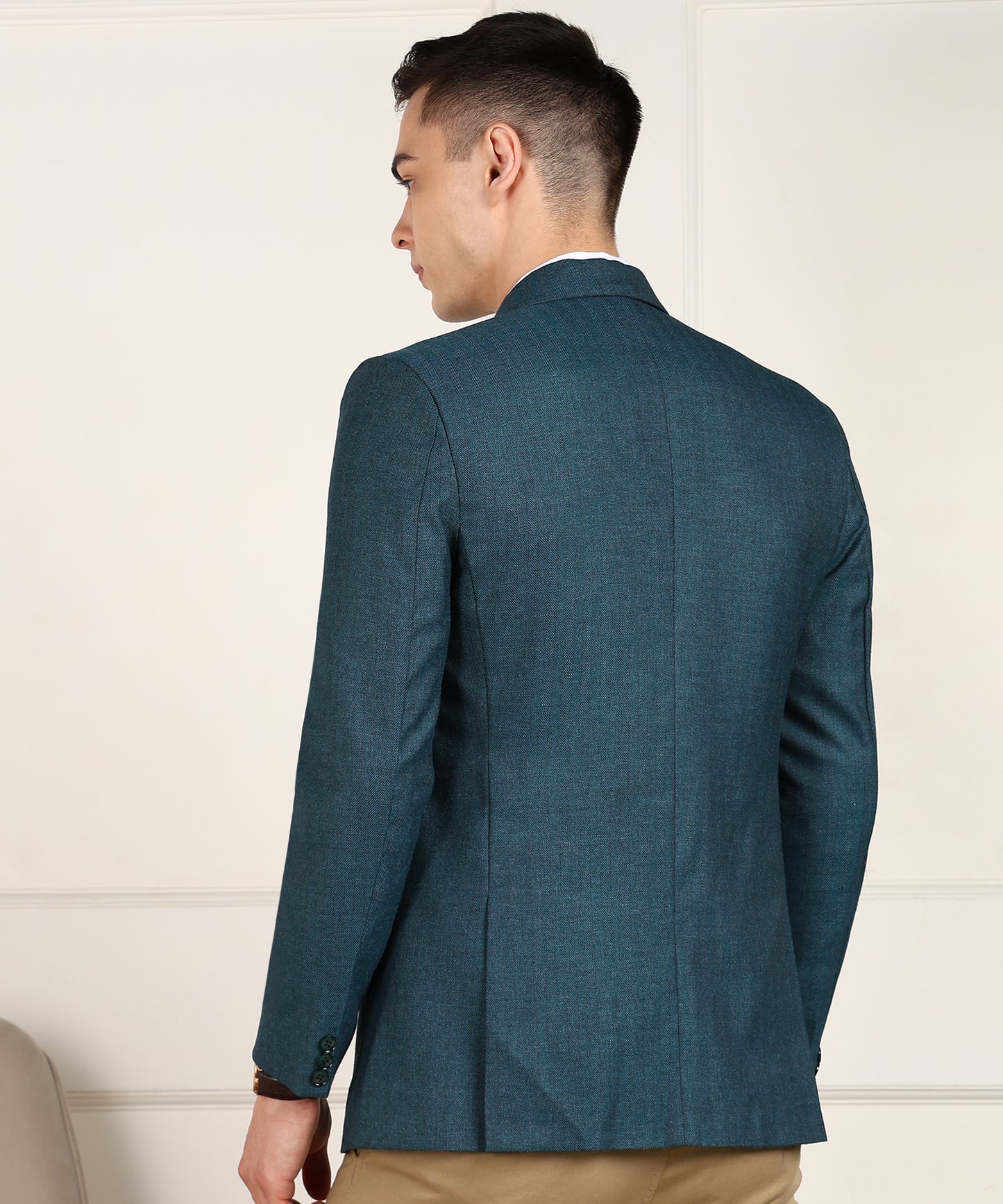 Solid Single Breasted Formal Men Blazer