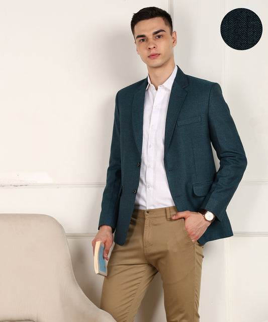 Solid Single Breasted Formal Men Blazer