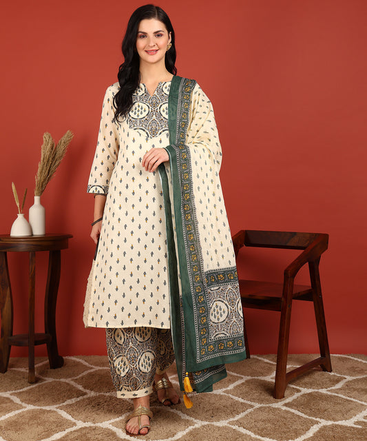 FUBAR Women Kurta Pyjama Dupatta Set