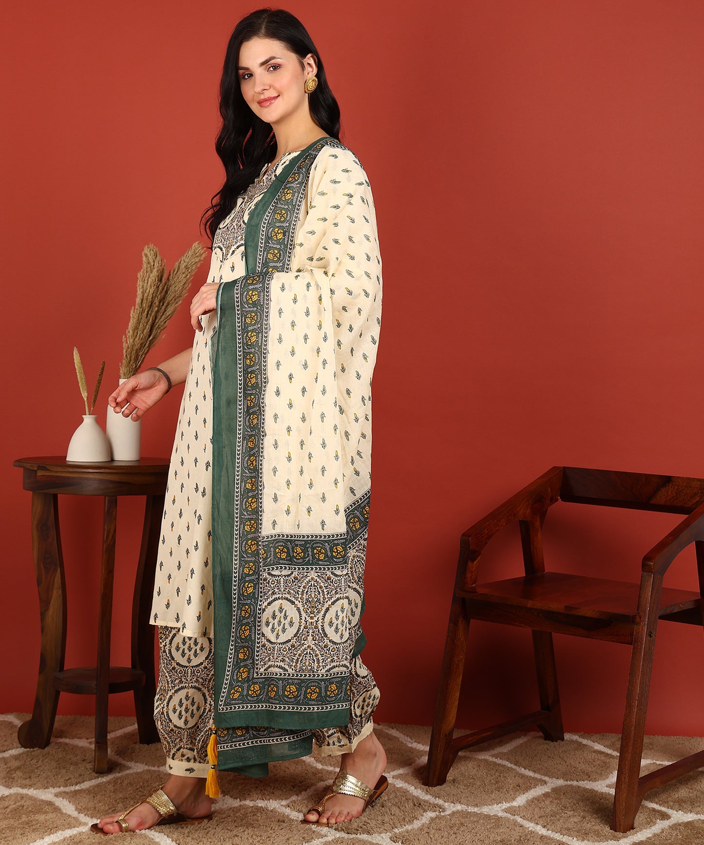 FUBAR Women Kurta Pyjama Dupatta Set
