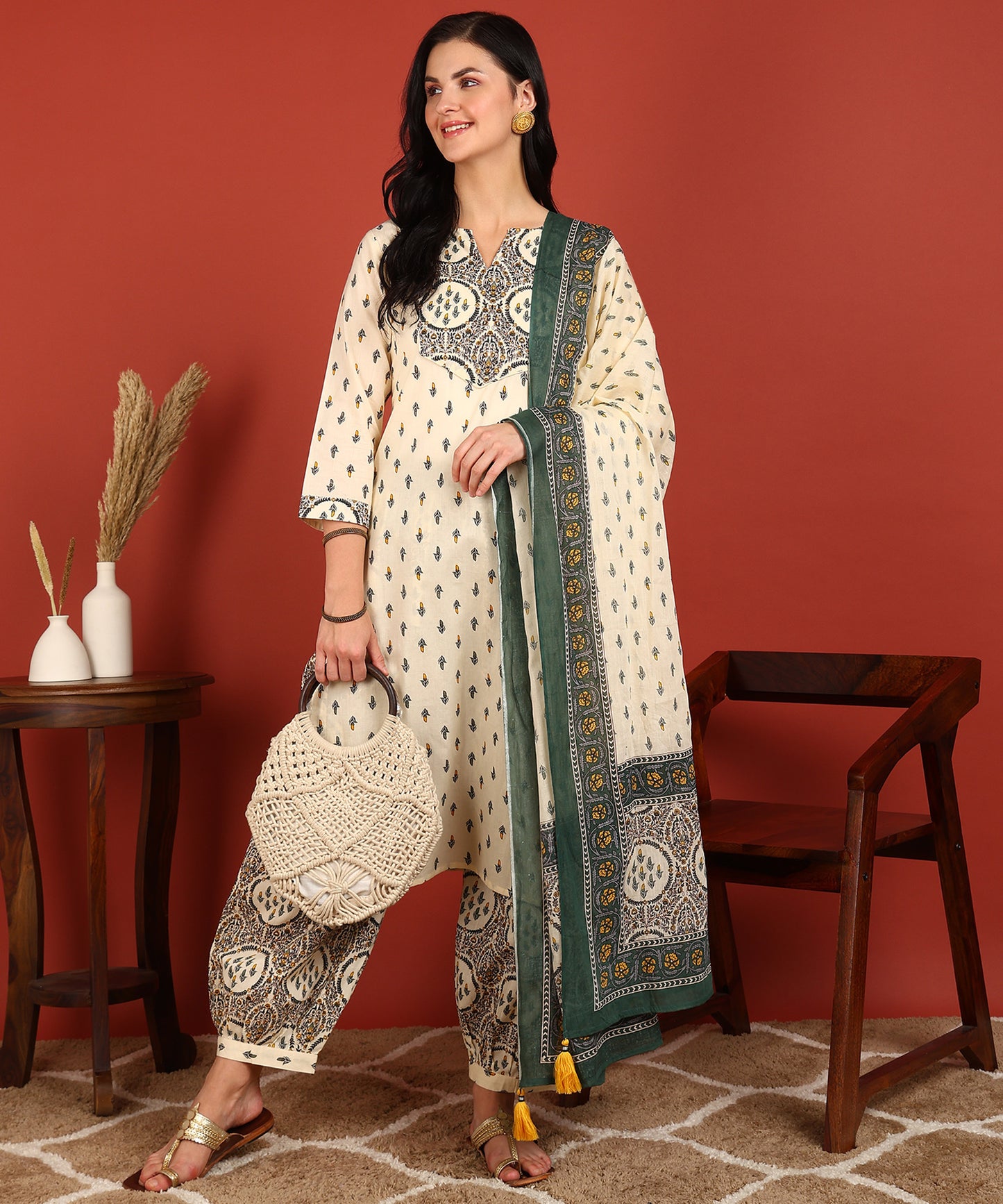 FUBAR Women Kurta Pyjama Dupatta Set