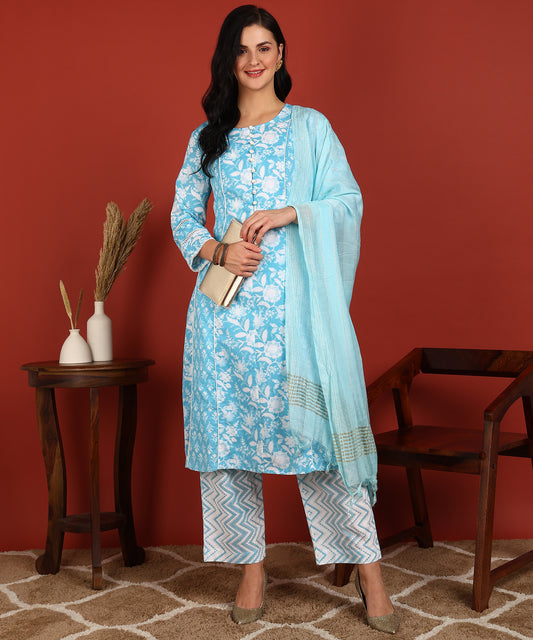 FUBAR Women Kurta Pyjama Dupatta Set