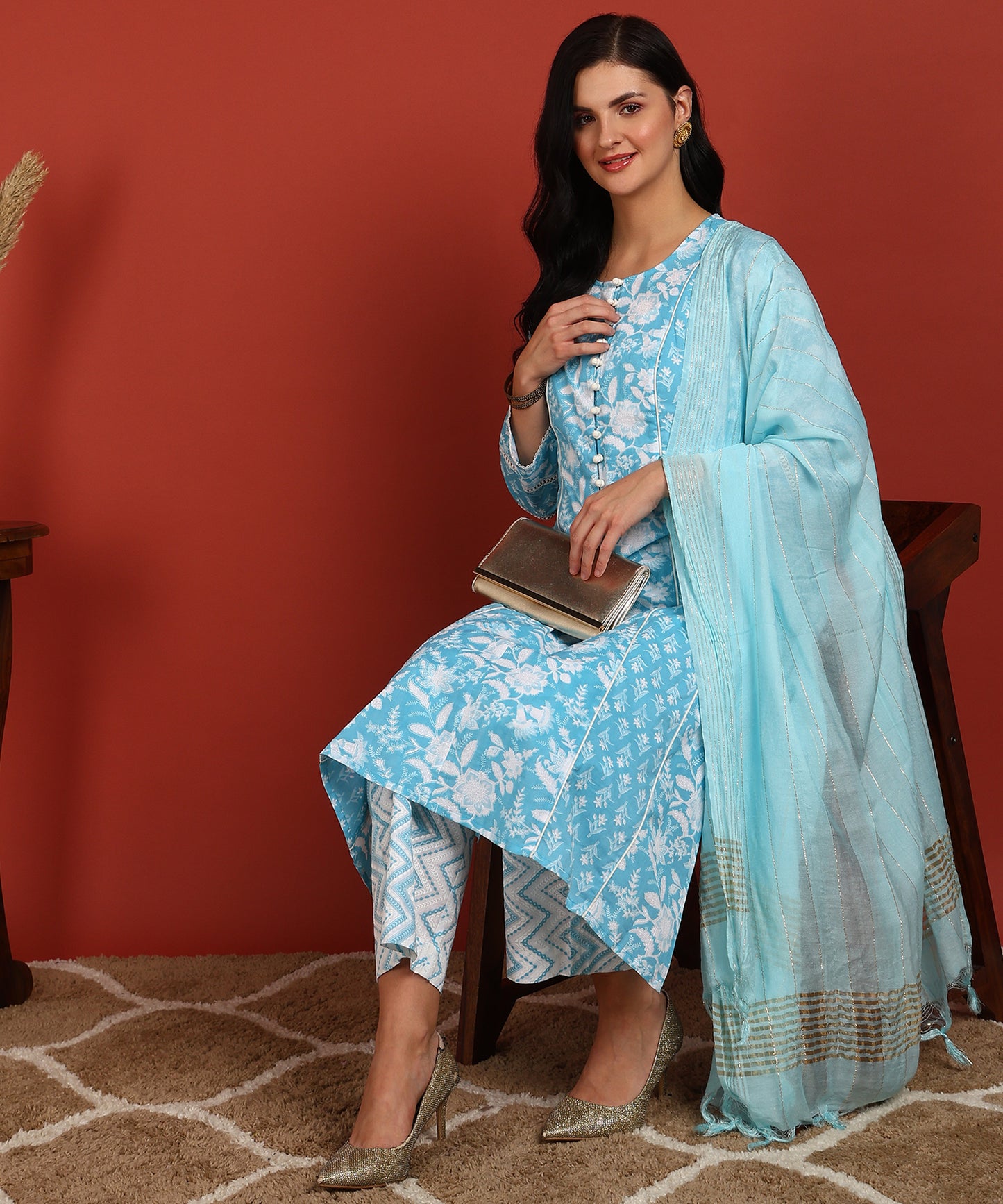FUBAR Women Kurta Pyjama Dupatta Set