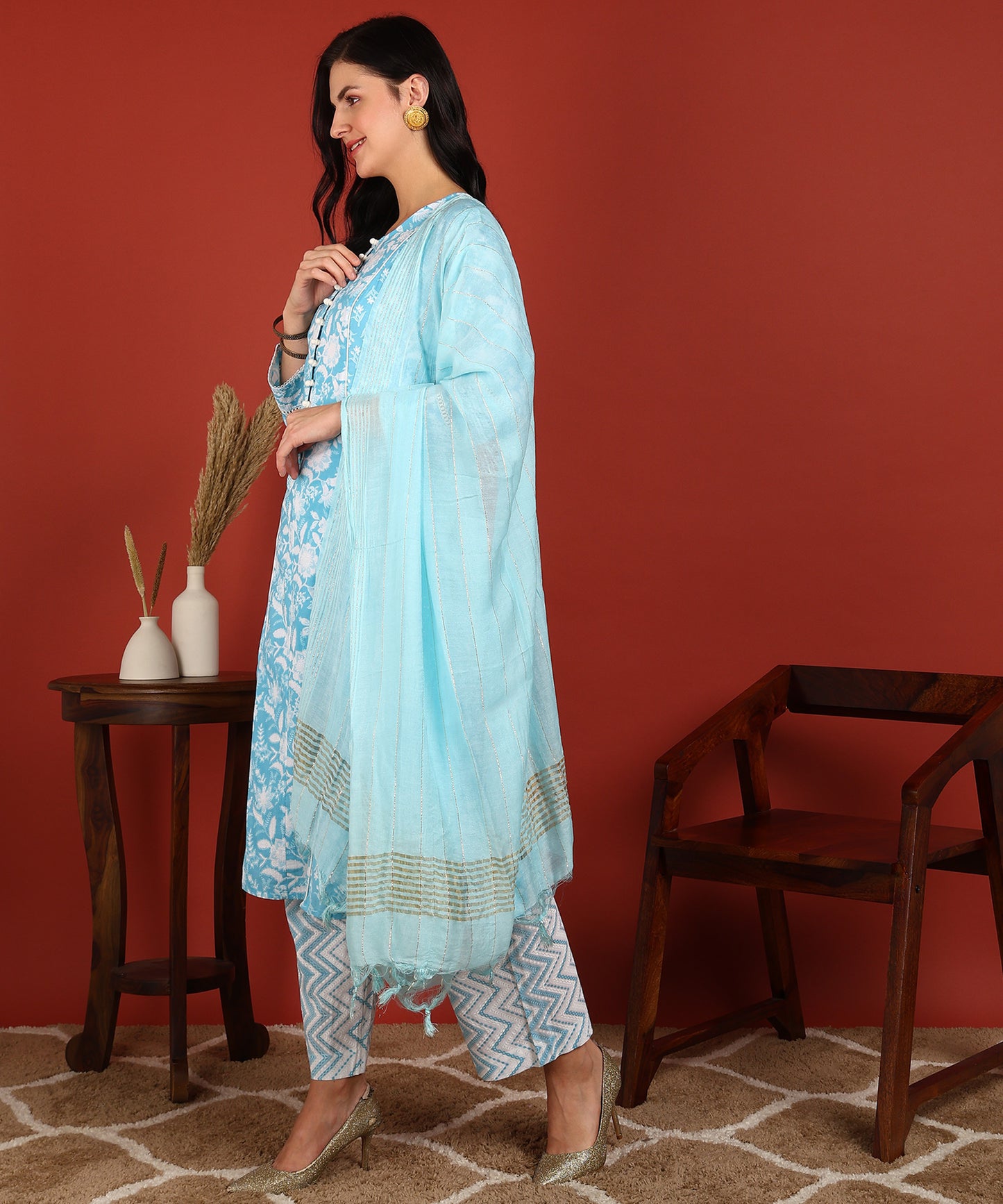 FUBAR Women Kurta Pyjama Dupatta Set