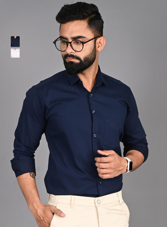 Men Solid Formal Multicolor Shirt (Pack of 2)