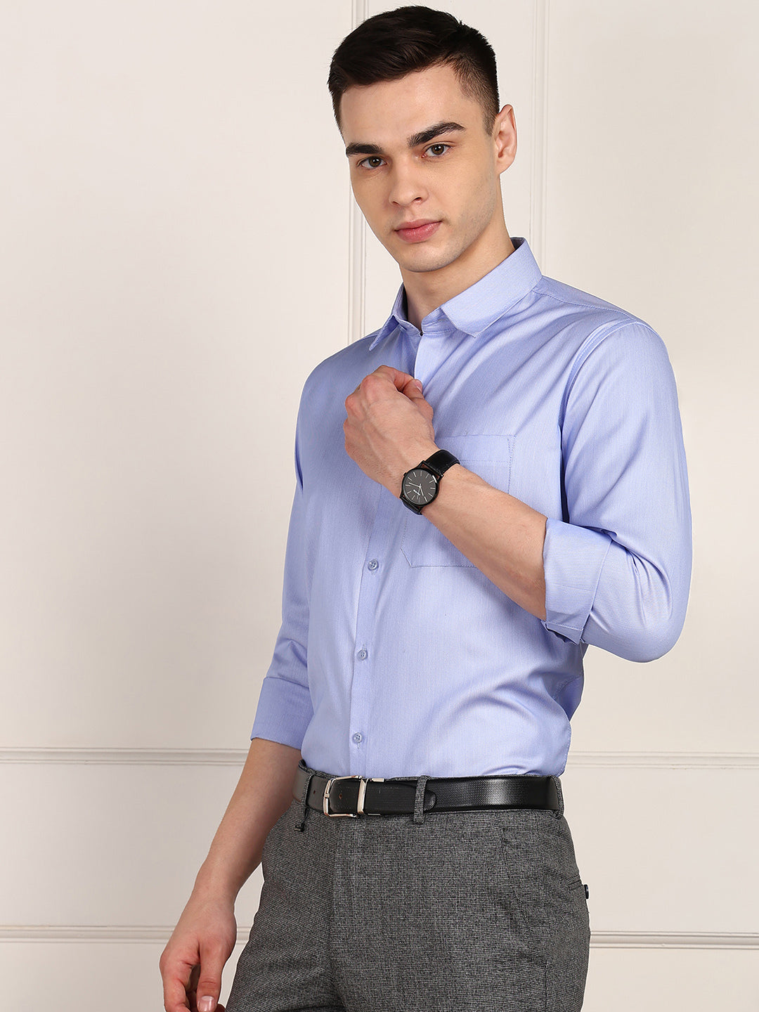 Men Self Design Formal Shirt