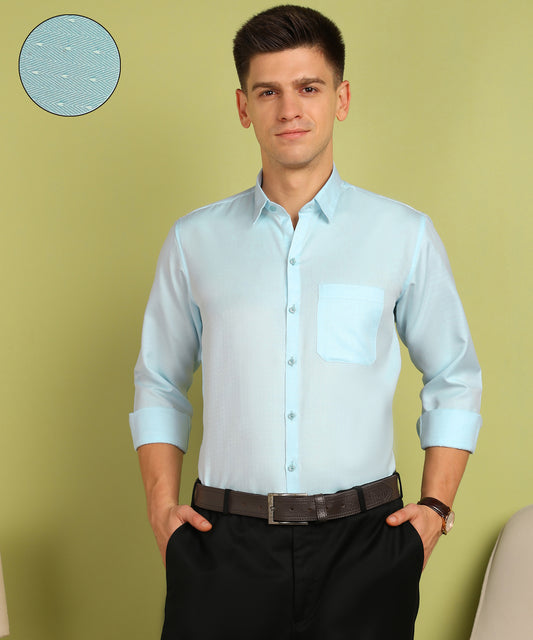 Men Self Design Formal Shirt