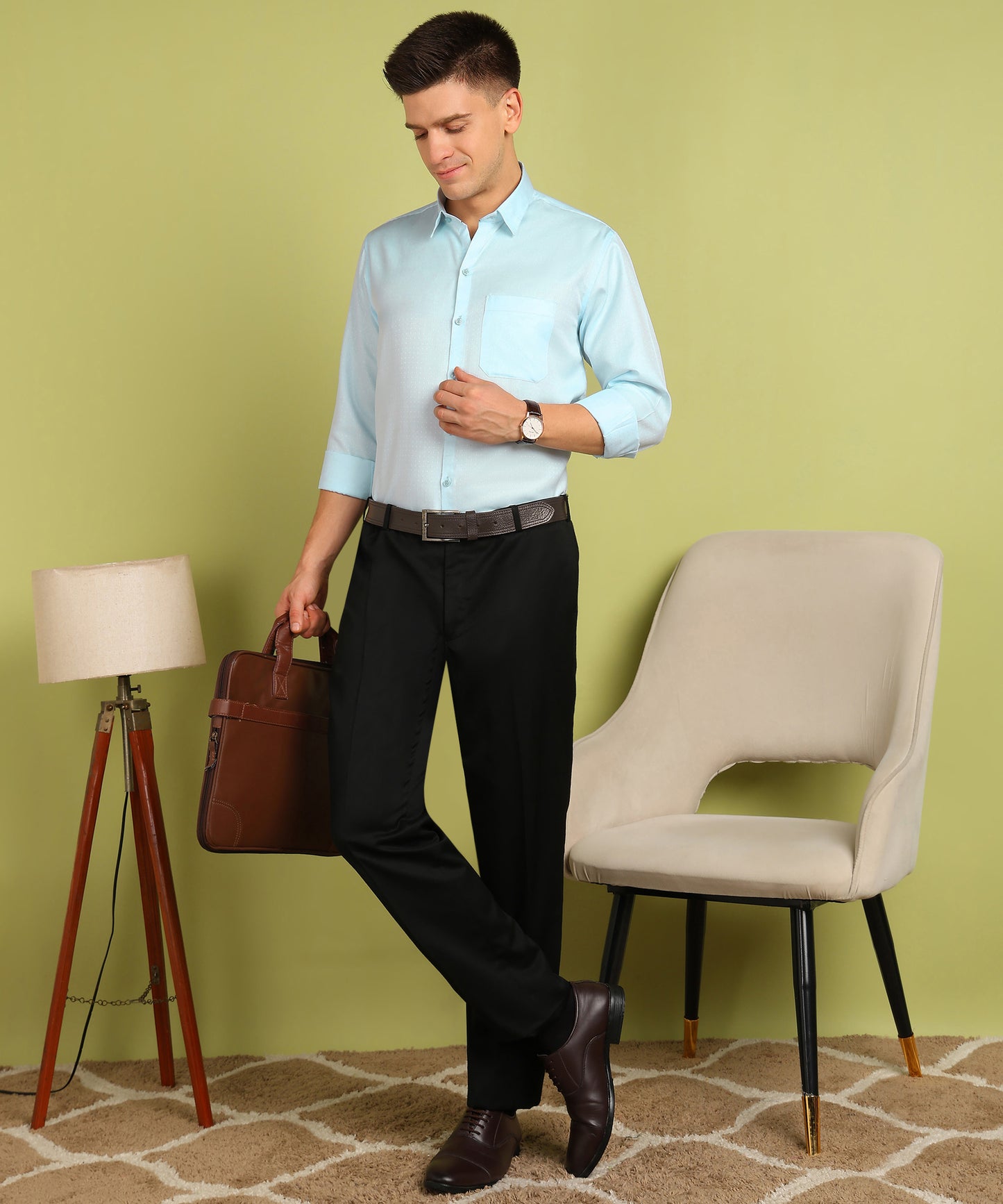 Men Self Design Formal Shirt