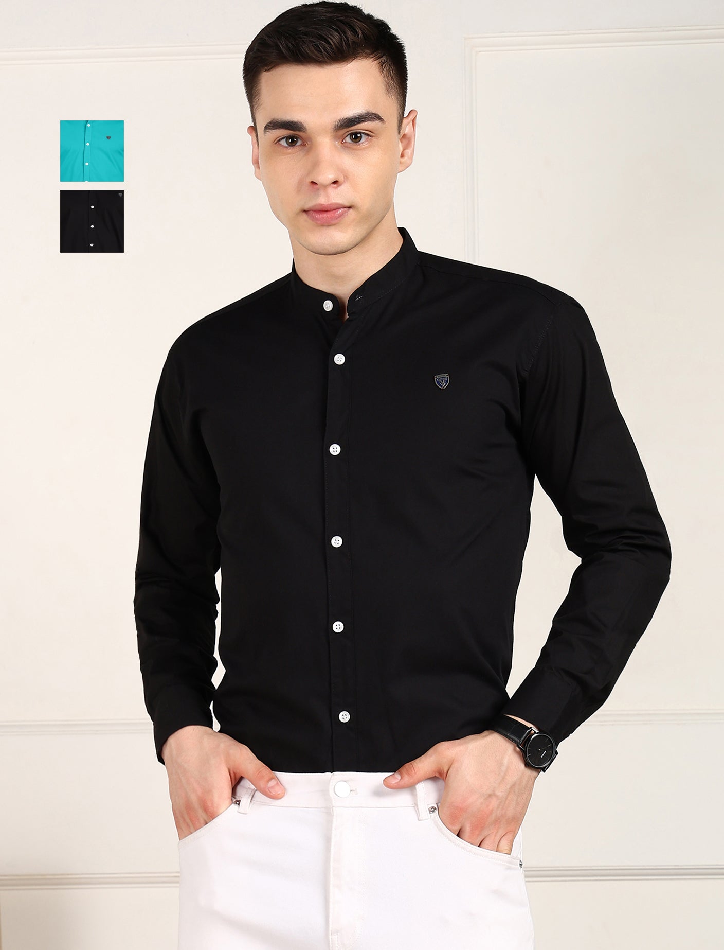 Men Solid Casual Multicolor Shirt (Pack of 2)