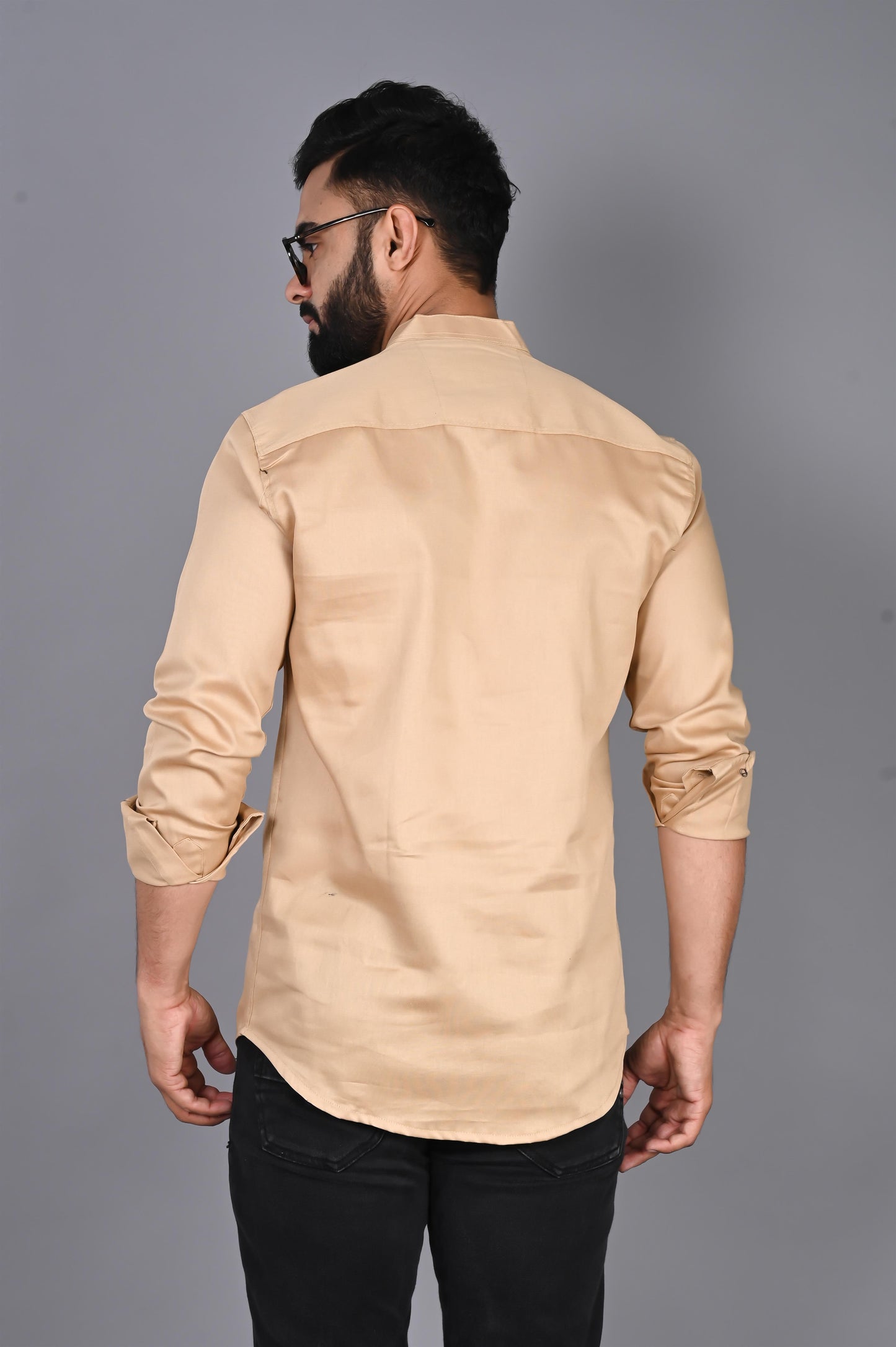 Men Solid Straight Kurta Shirt