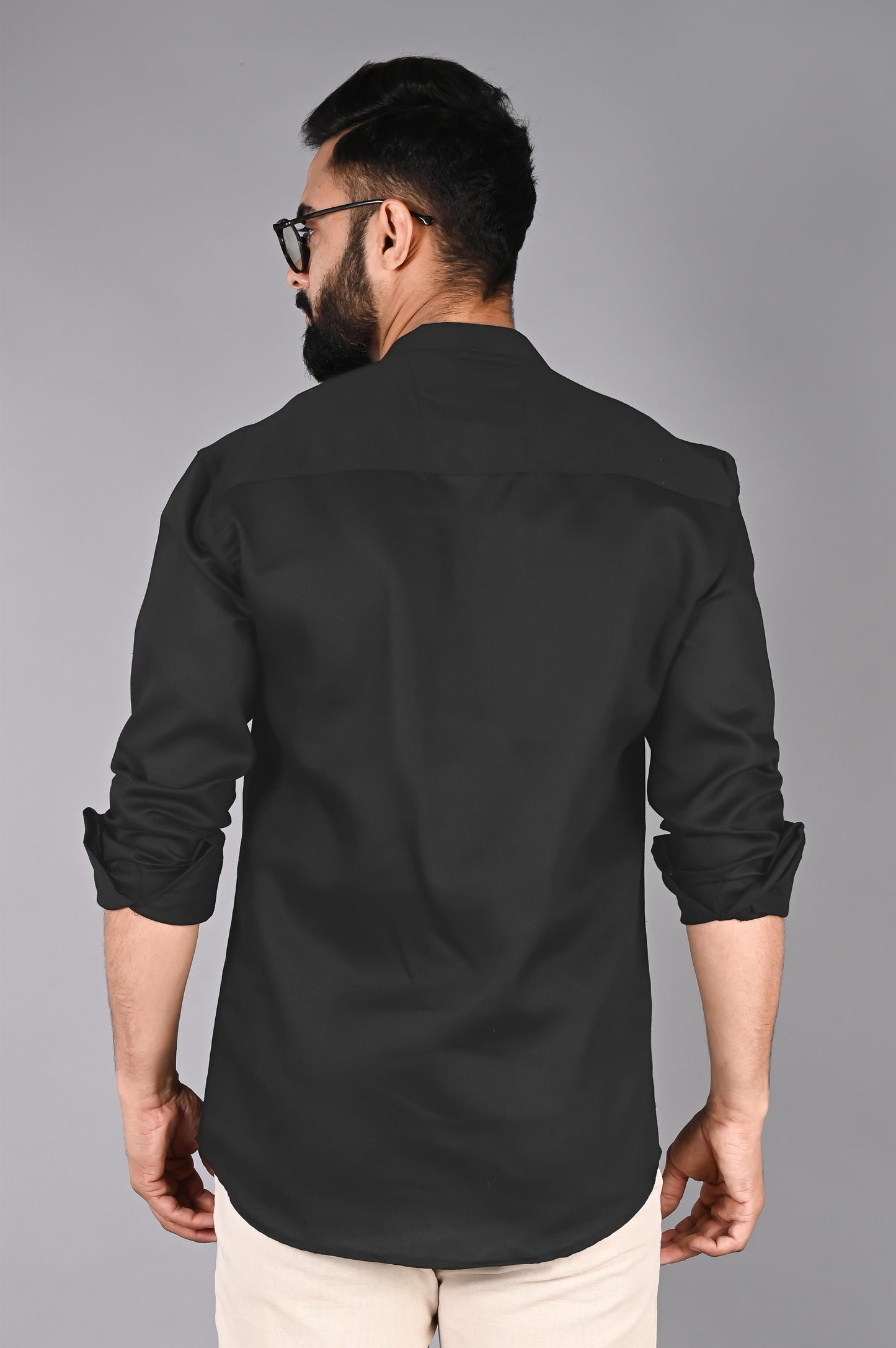 Men Solid Straight Kurta Shirt