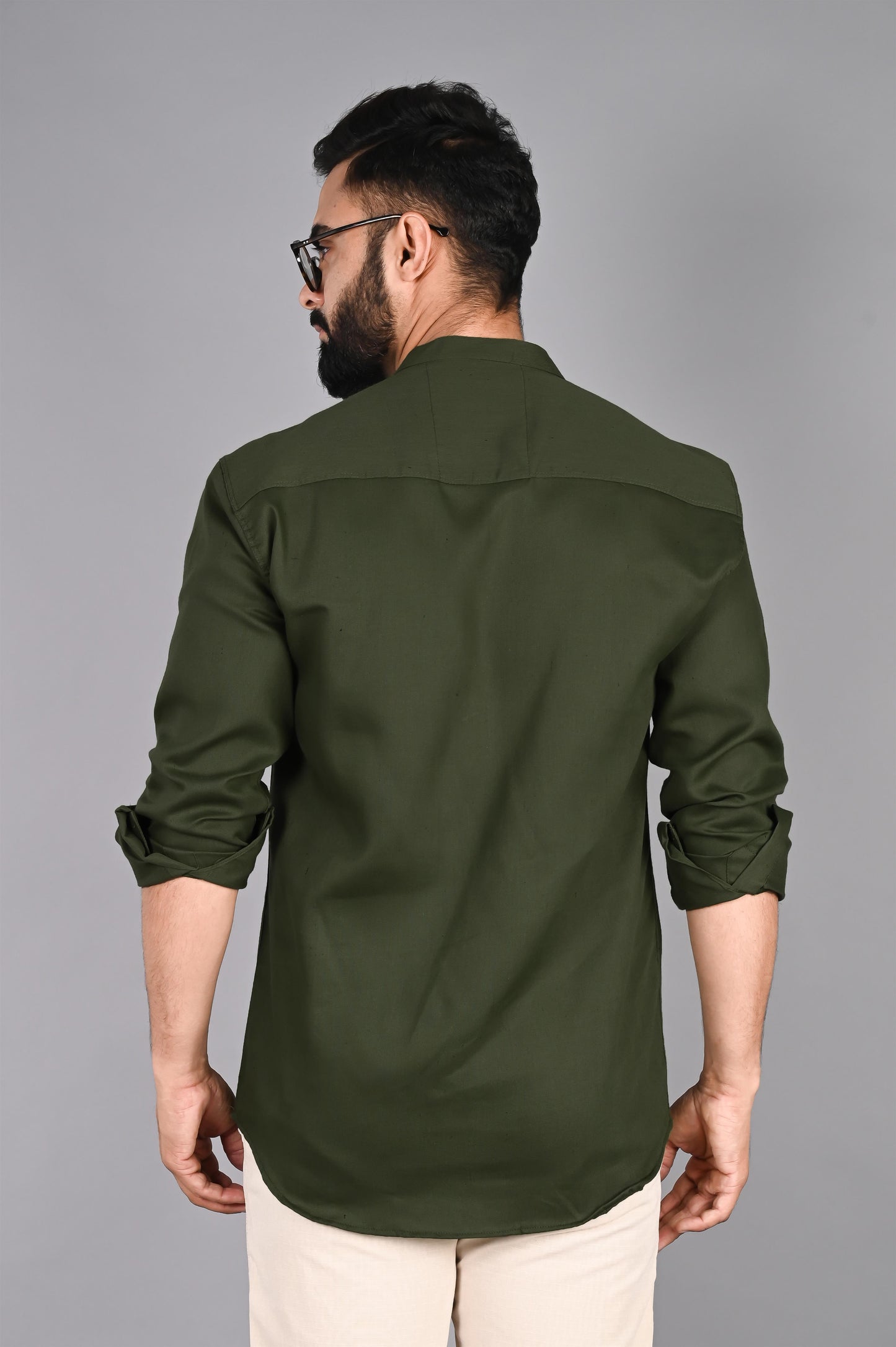 Men Solid Straight Kurta Shirt