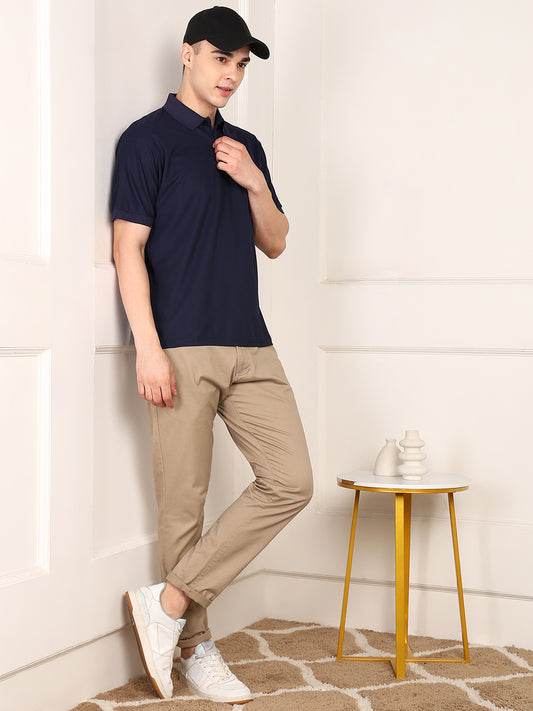 Solid Men Polo Neck T-Shirt