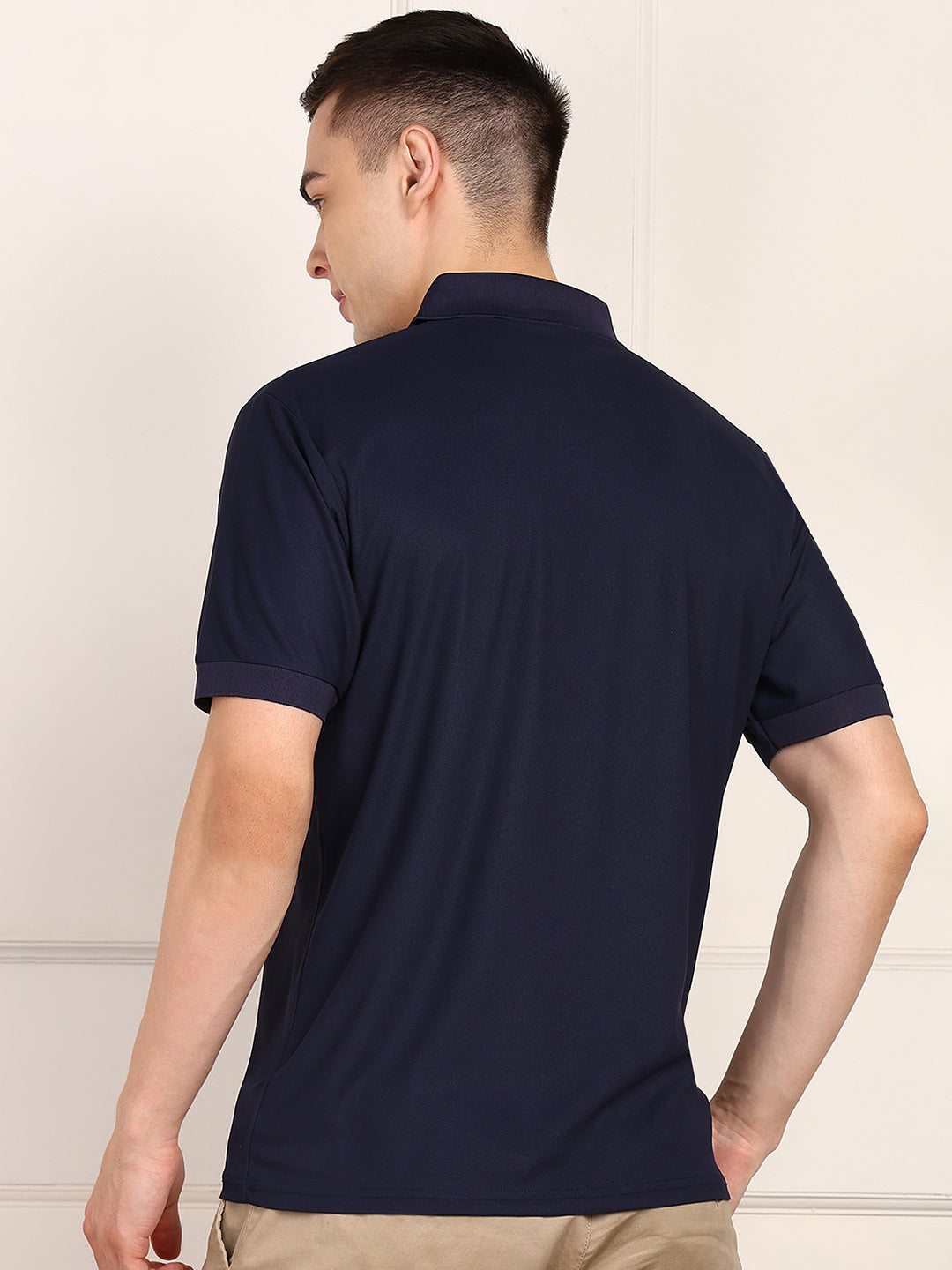 Solid Men Polo Neck T-Shirt