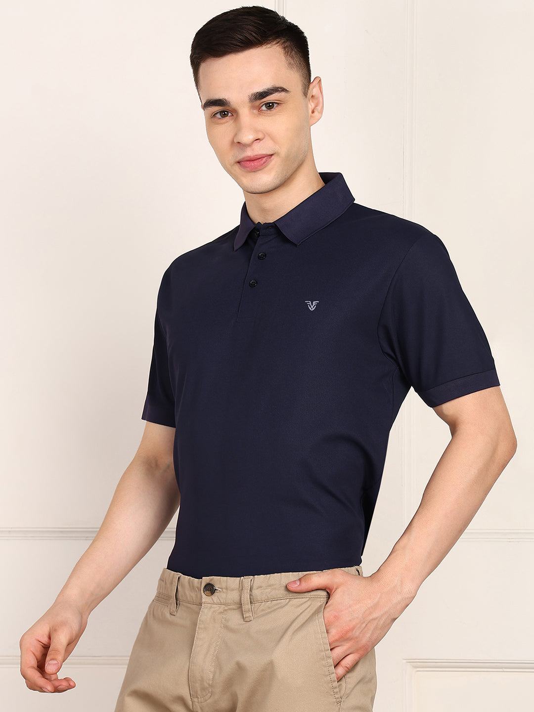 Solid Men Polo Neck T-Shirt