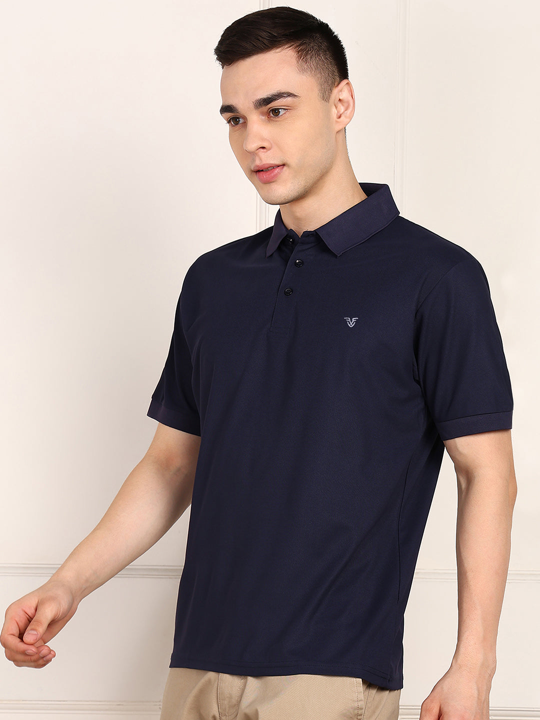 Solid Men Polo Neck T-Shirt