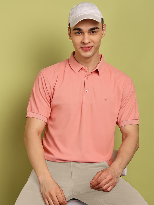 Solid Men Polo Neck T-Shirt
