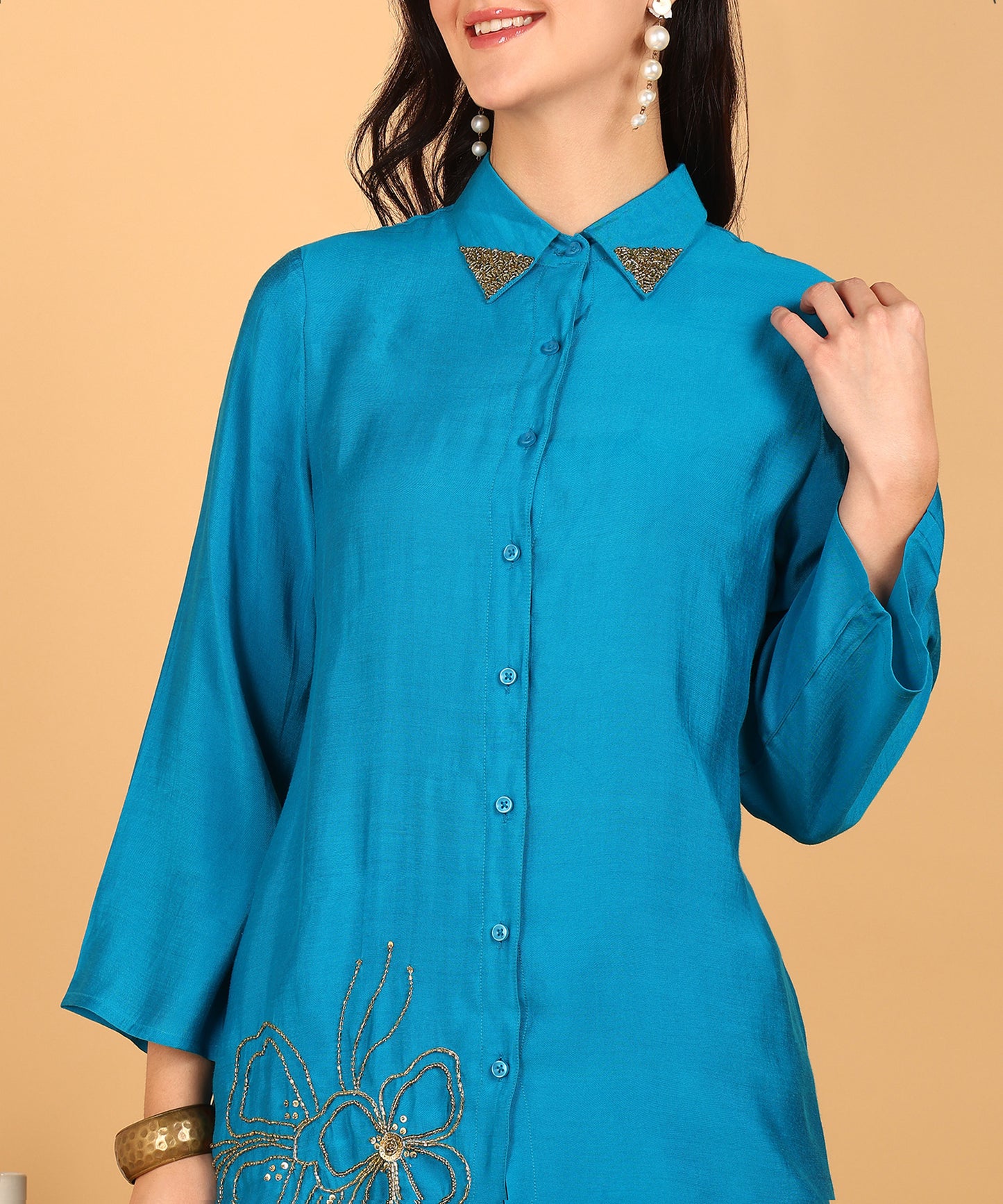 Women Shirt Pant Co-ords Set