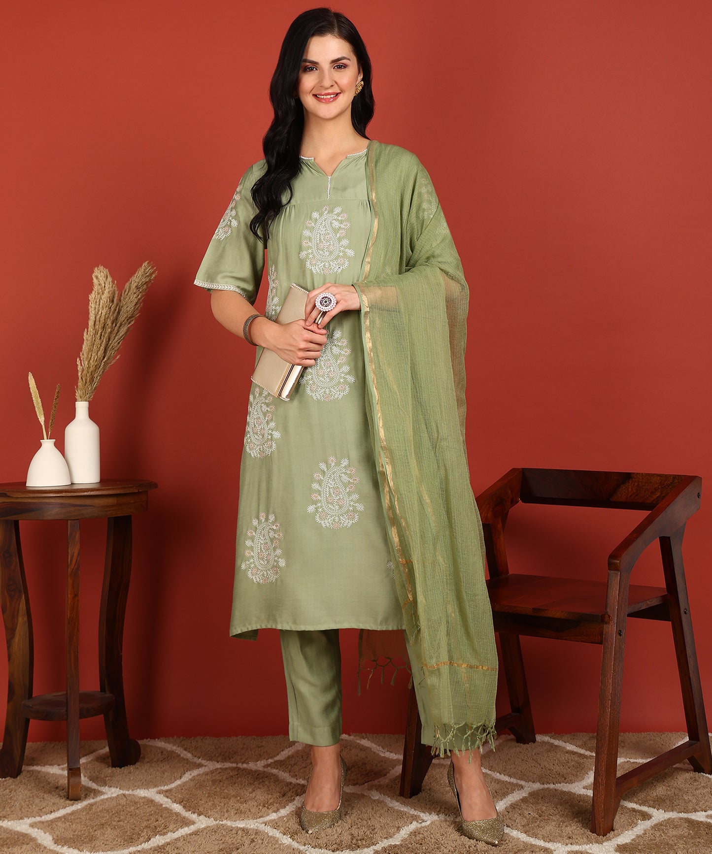 FUBAR Women Kurta Pyjama Dupatta Set