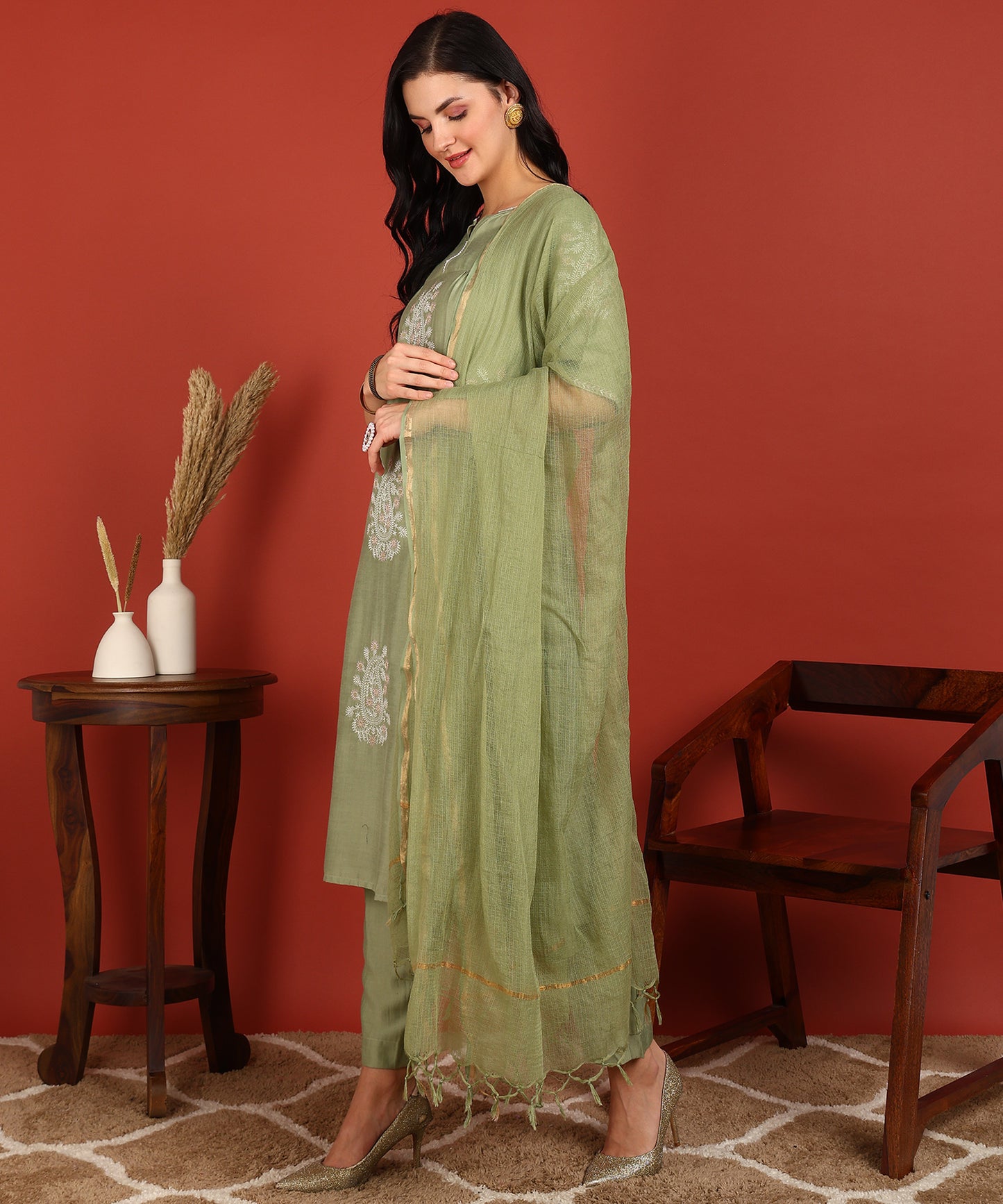 FUBAR Women Kurta Pyjama Dupatta Set