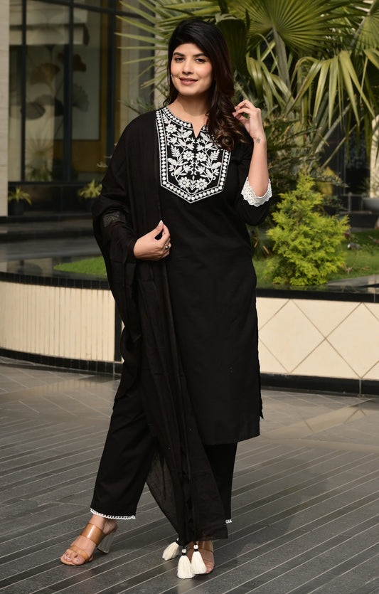 FUBAR Women Kurta Pyjama Dupatta Set