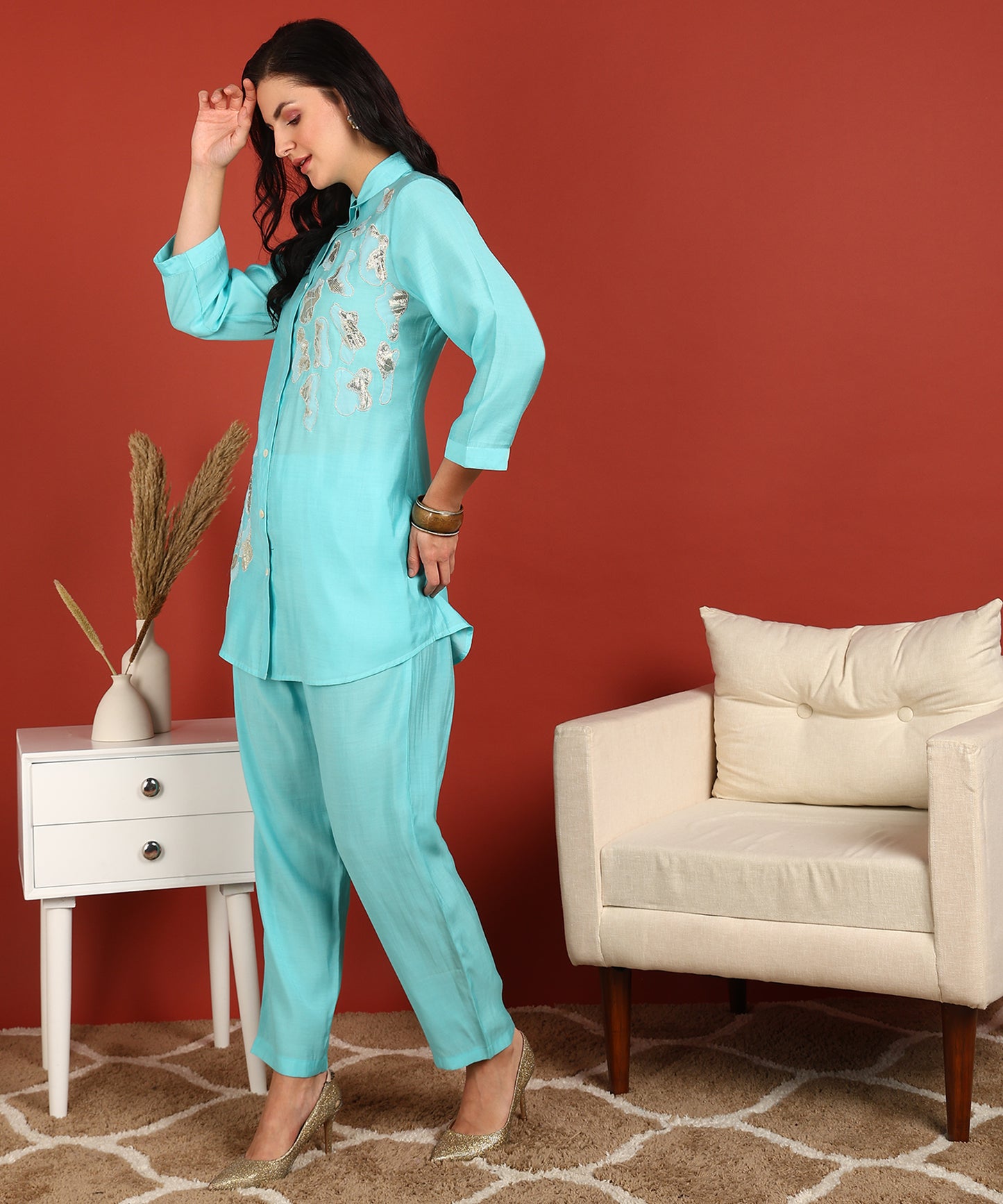 Women Shirt Pant Co-ords Set