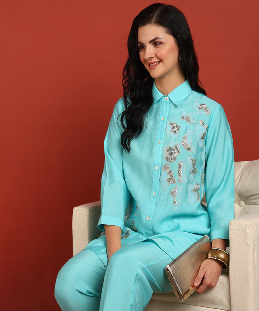 Women Shirt Pant Co-ords Set