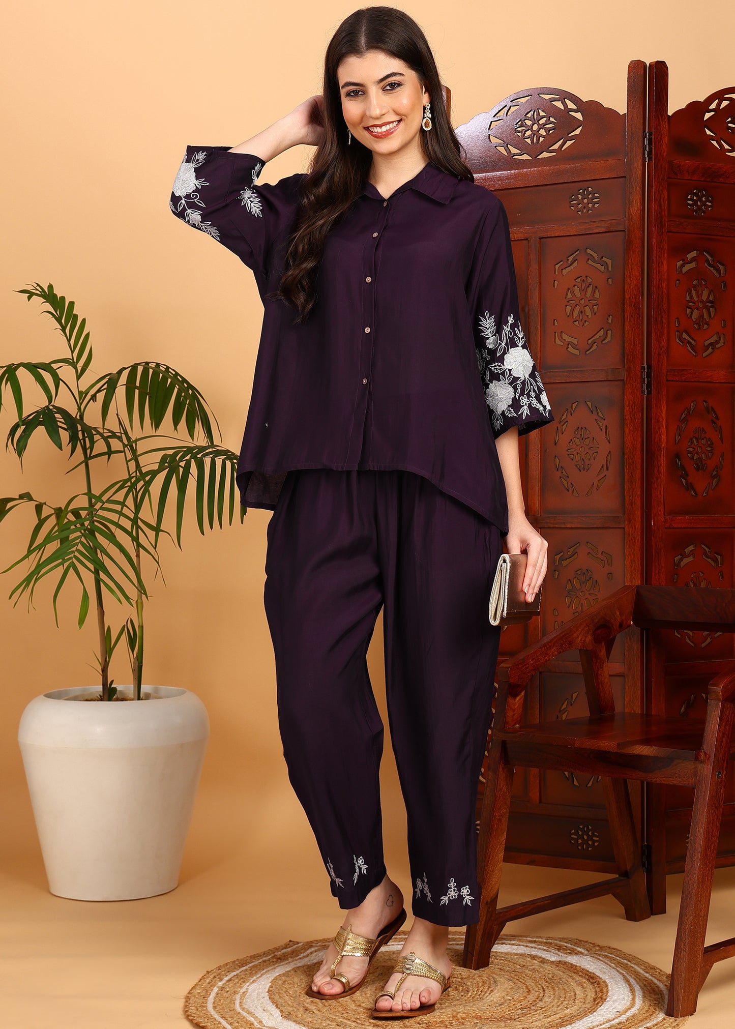 Women Shirt Pant Co-ords Set