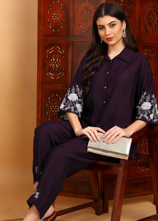 Women Shirt Pant Co-ords Set
