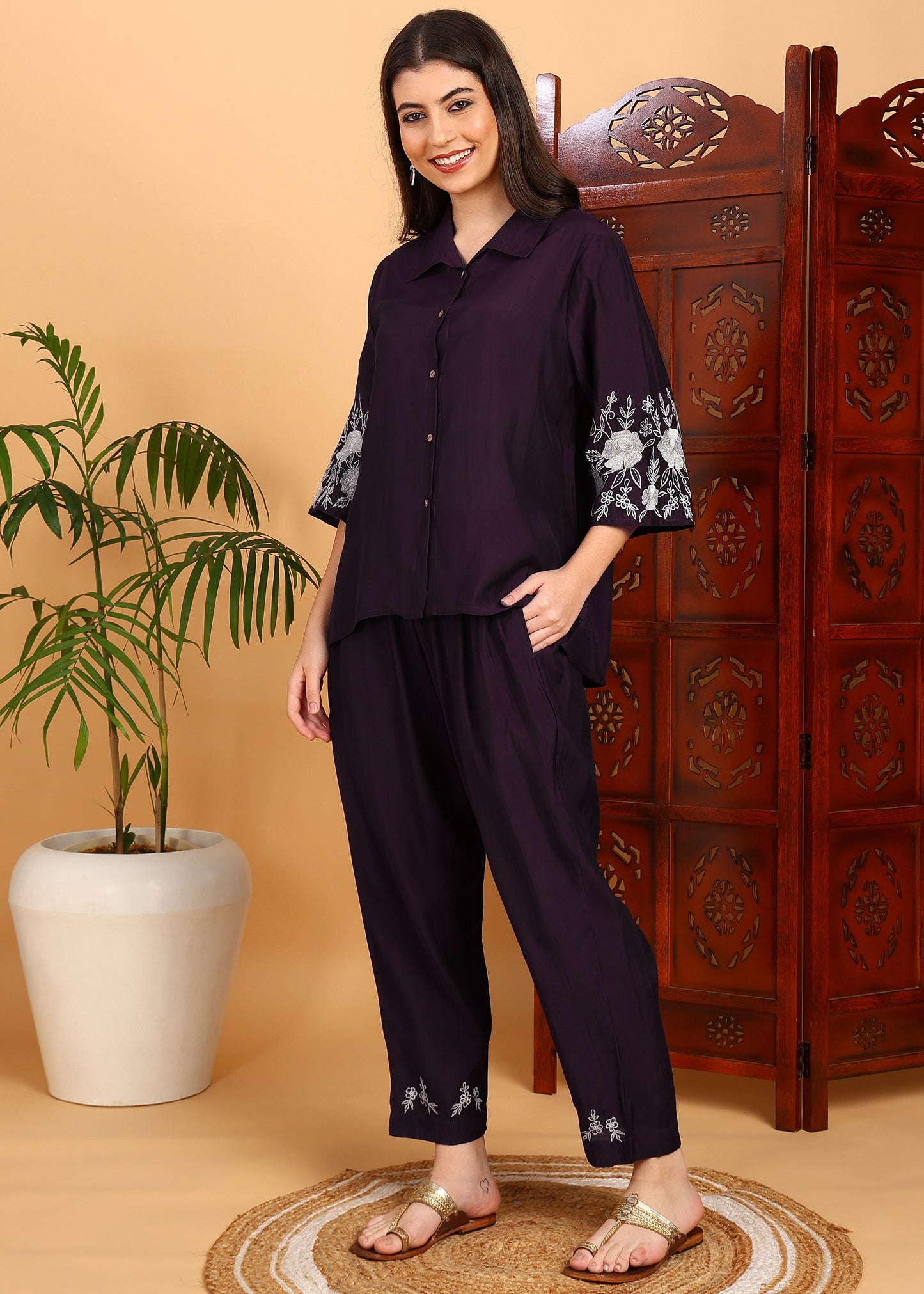 Women Shirt Pant Co-ords Set