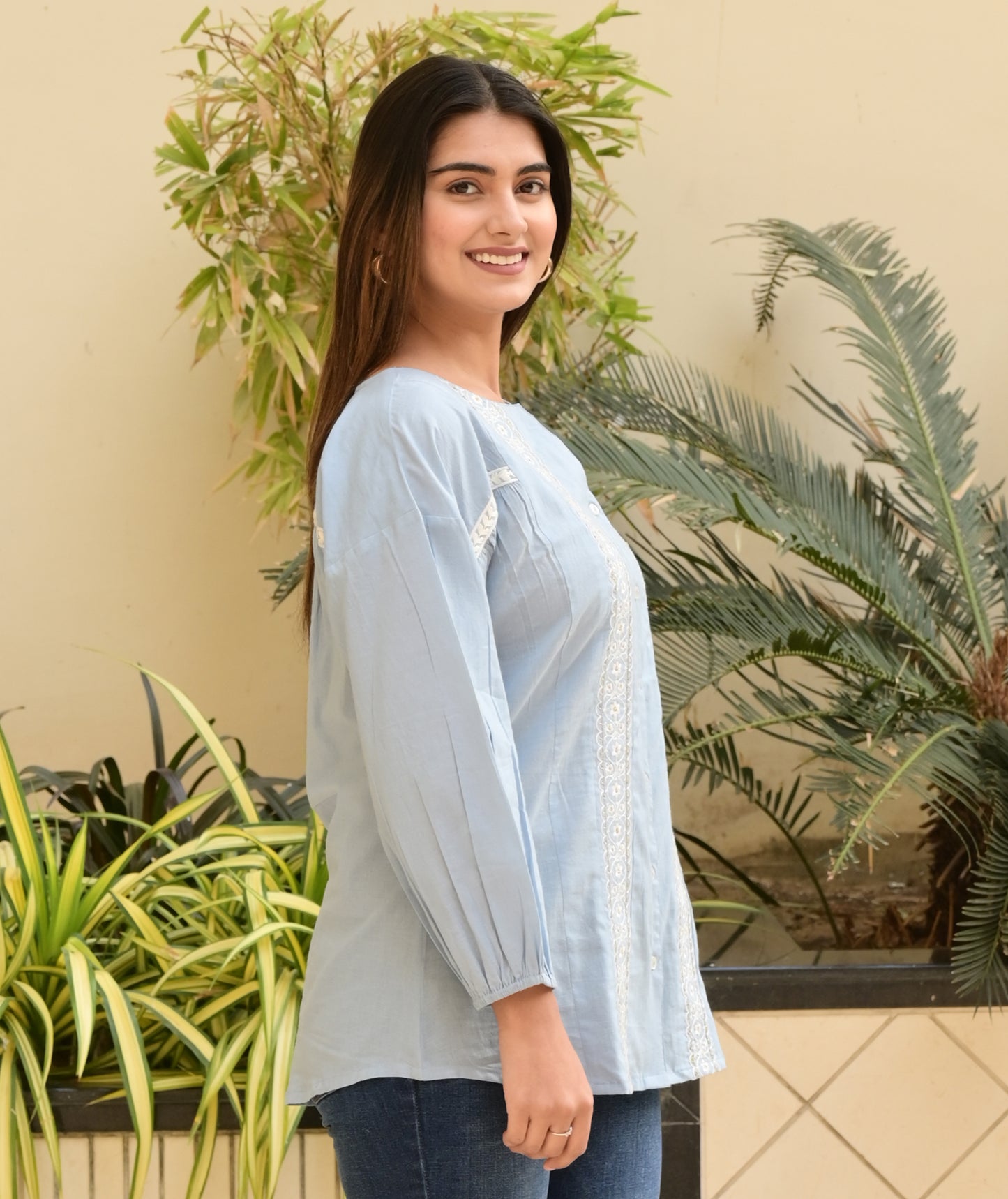 FUBAR Casual Embroidered Women Top
