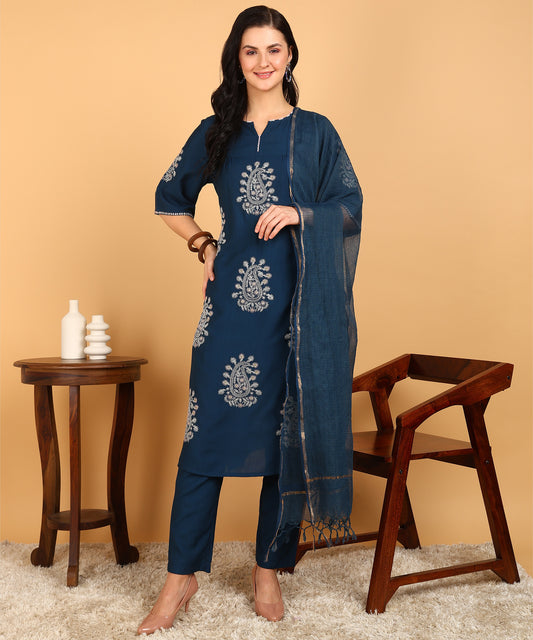 FUBAR Women Kurta Pyjama Dupatta Set