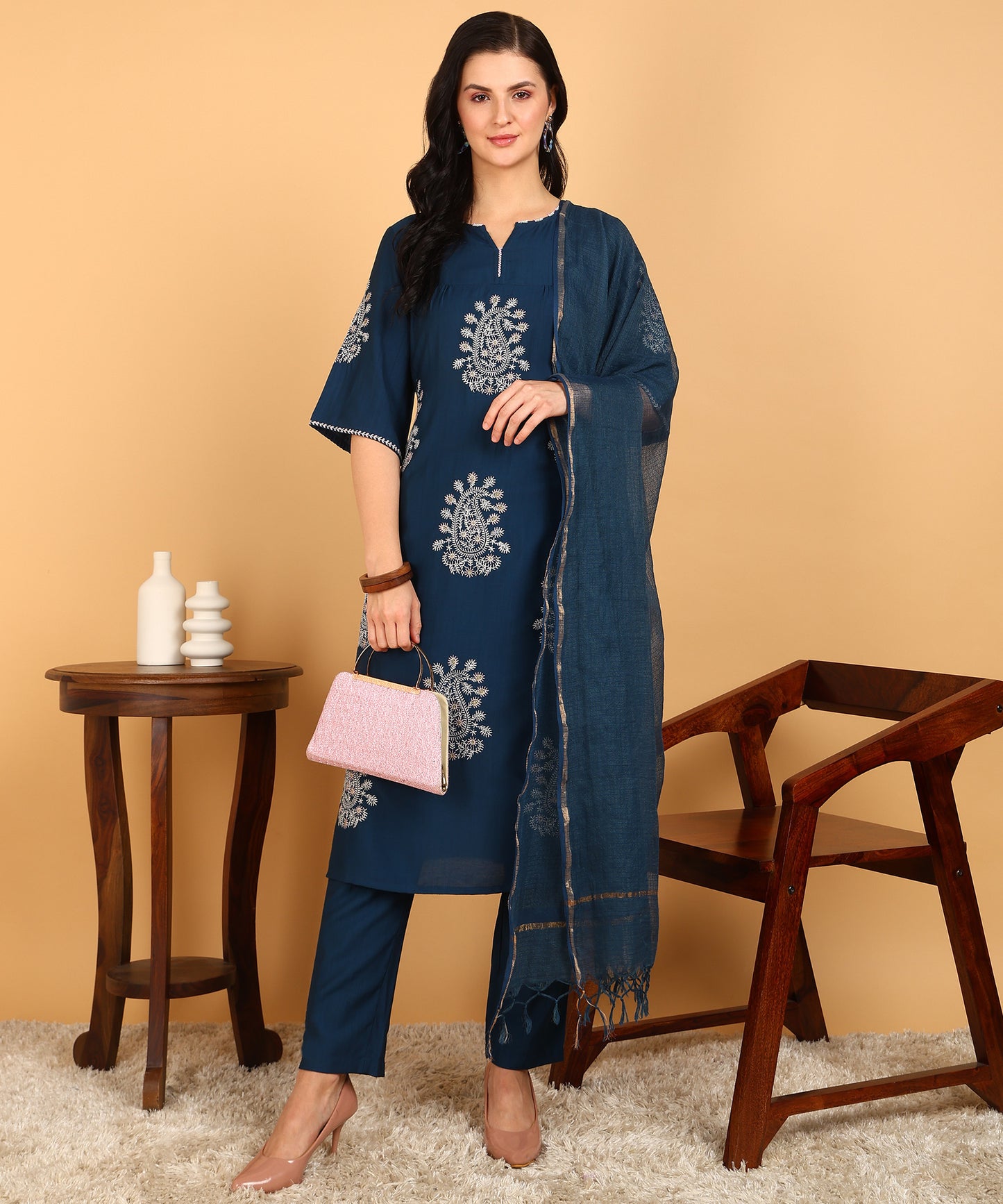 FUBAR Women Kurta Pyjama Dupatta Set