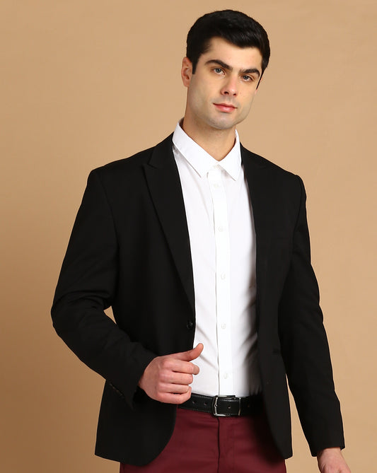 Solid Single Breasted Formal Blazer