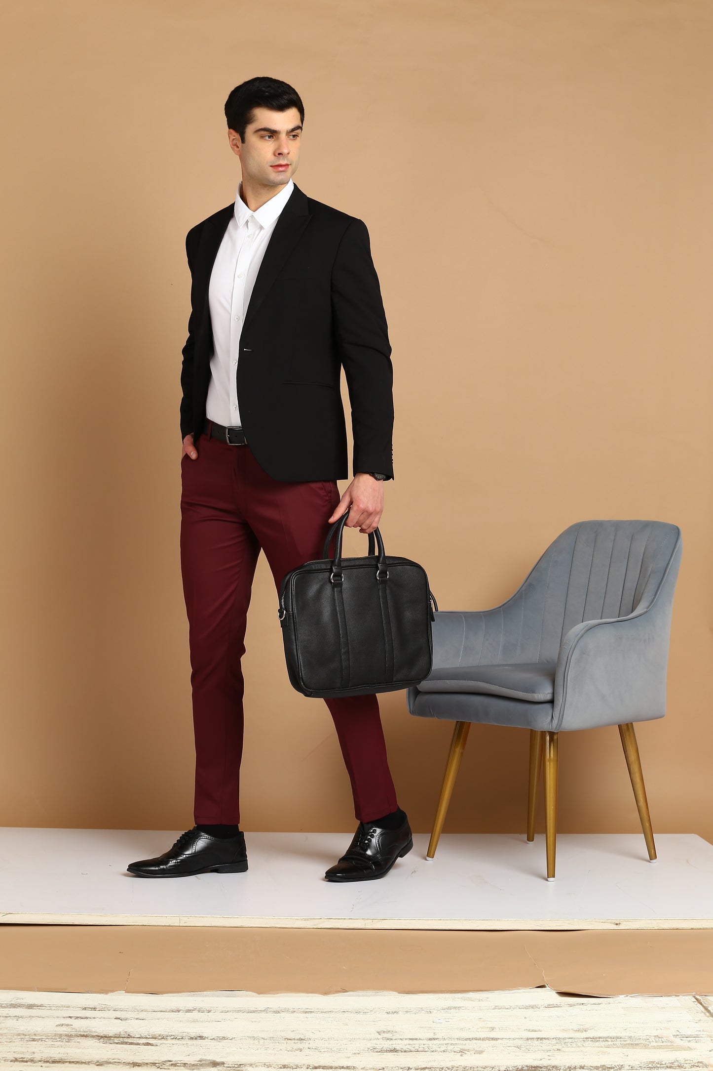 Solid Single Breasted Formal Blazer