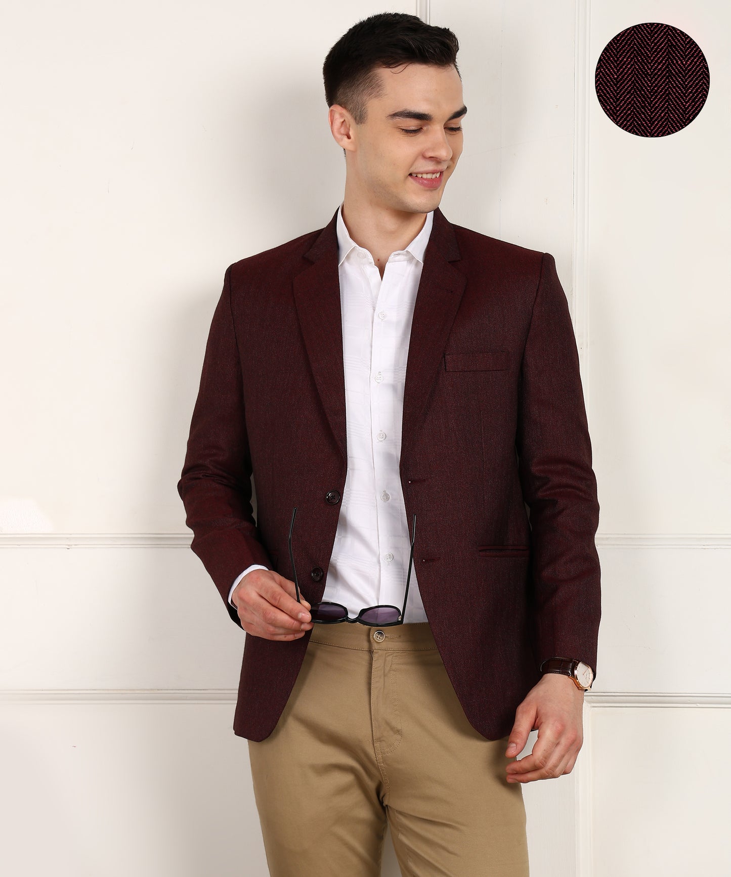 Solid Single Breasted Formal Men Blazer
