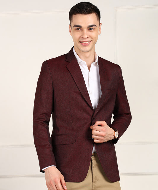 Solid Single Breasted Formal Men Blazer