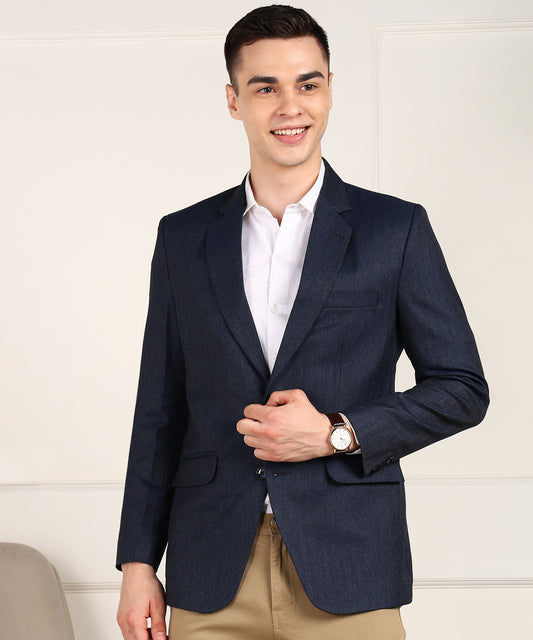 Solid Single Breasted Formal Men Blazer