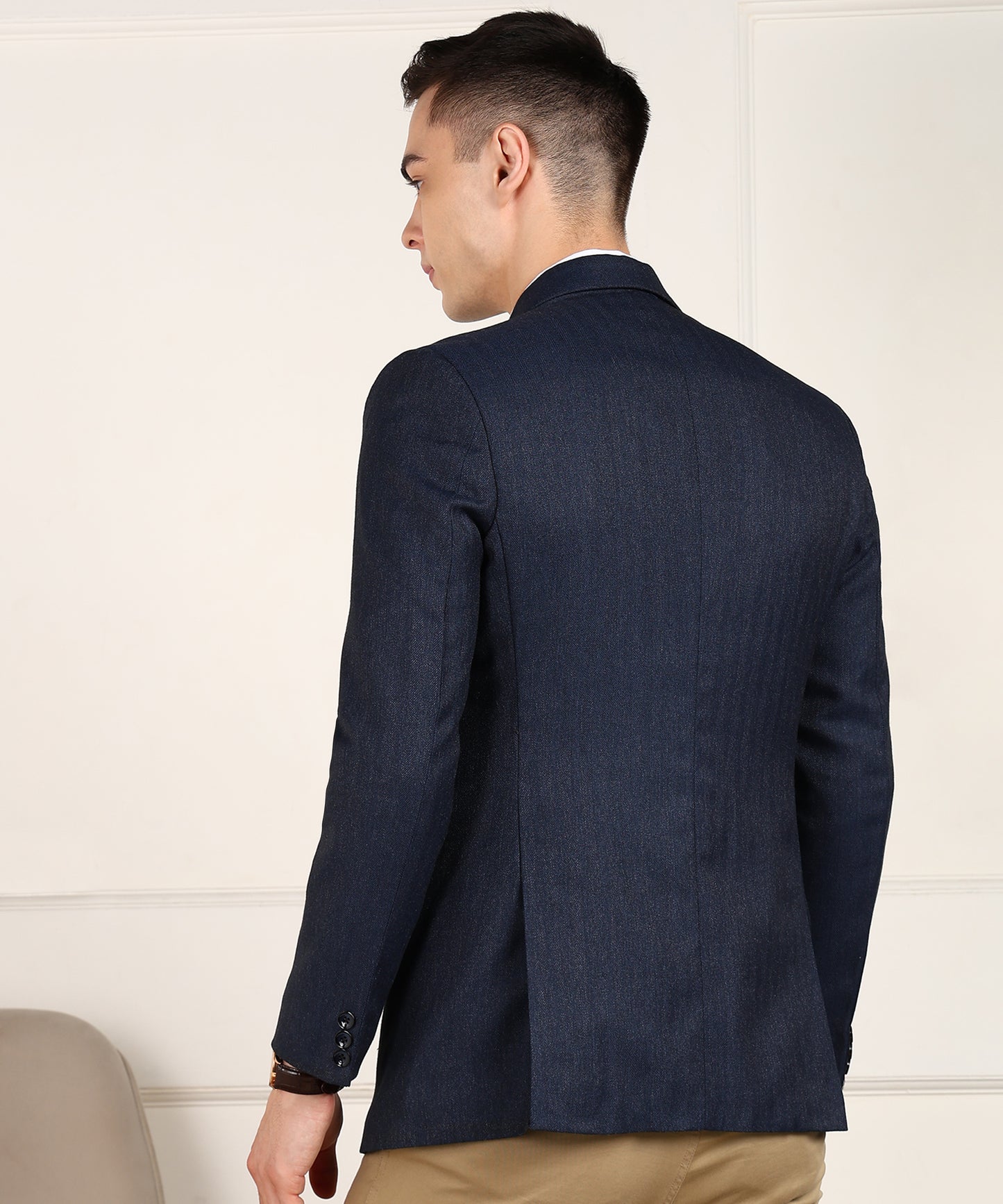 Solid Single Breasted Formal Men Blazer