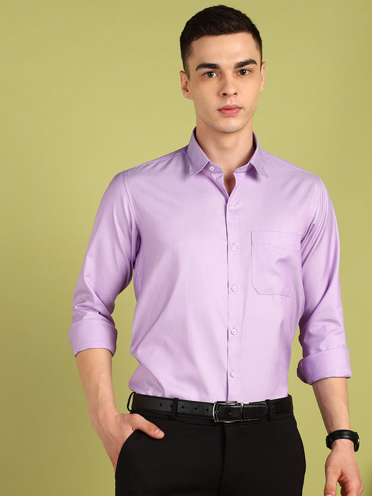 Men Self Design Formal Shirt