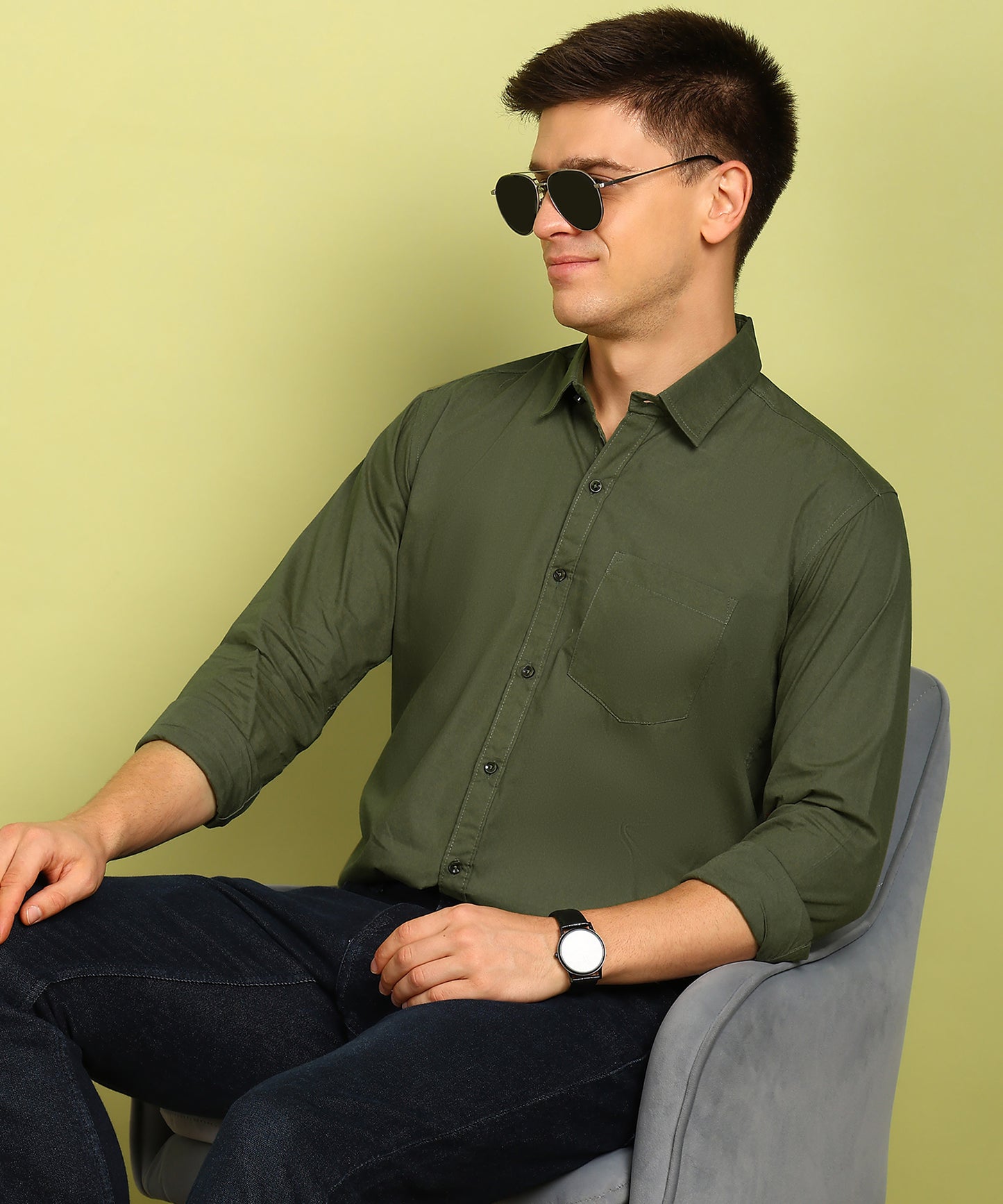 Men Solid Casual Shirt
