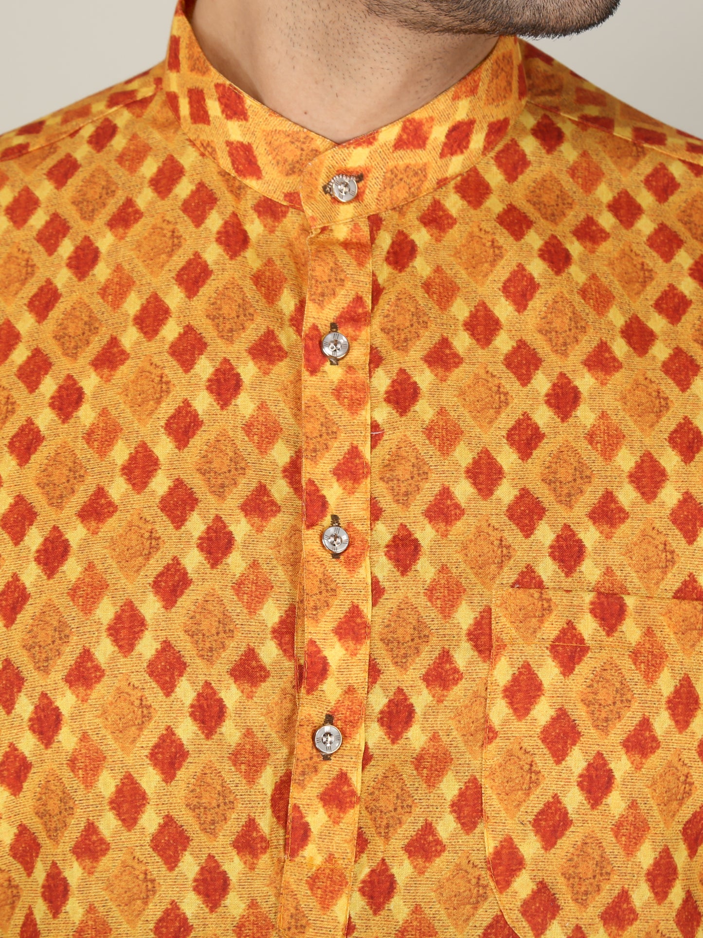 Men Printed Straight Kurta (Multicolor)