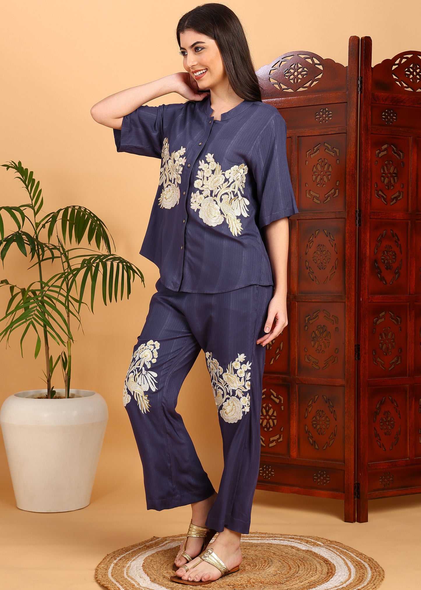 Women Shirt Pant Co-ords Set